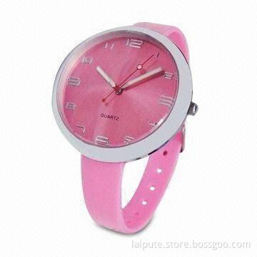 Big Case Ladies' Watch with PU Band, 40mm Case Diameter, Elegant Design